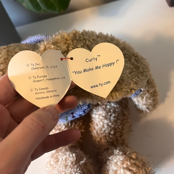 TY Vintage Curly Bunny Rabbit with Sweater - Picture 4 of 5